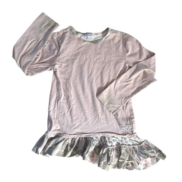 Naartjie Kids Girls Pink Polka Dot Ruffle Top 10 - Picture 1 of 4
